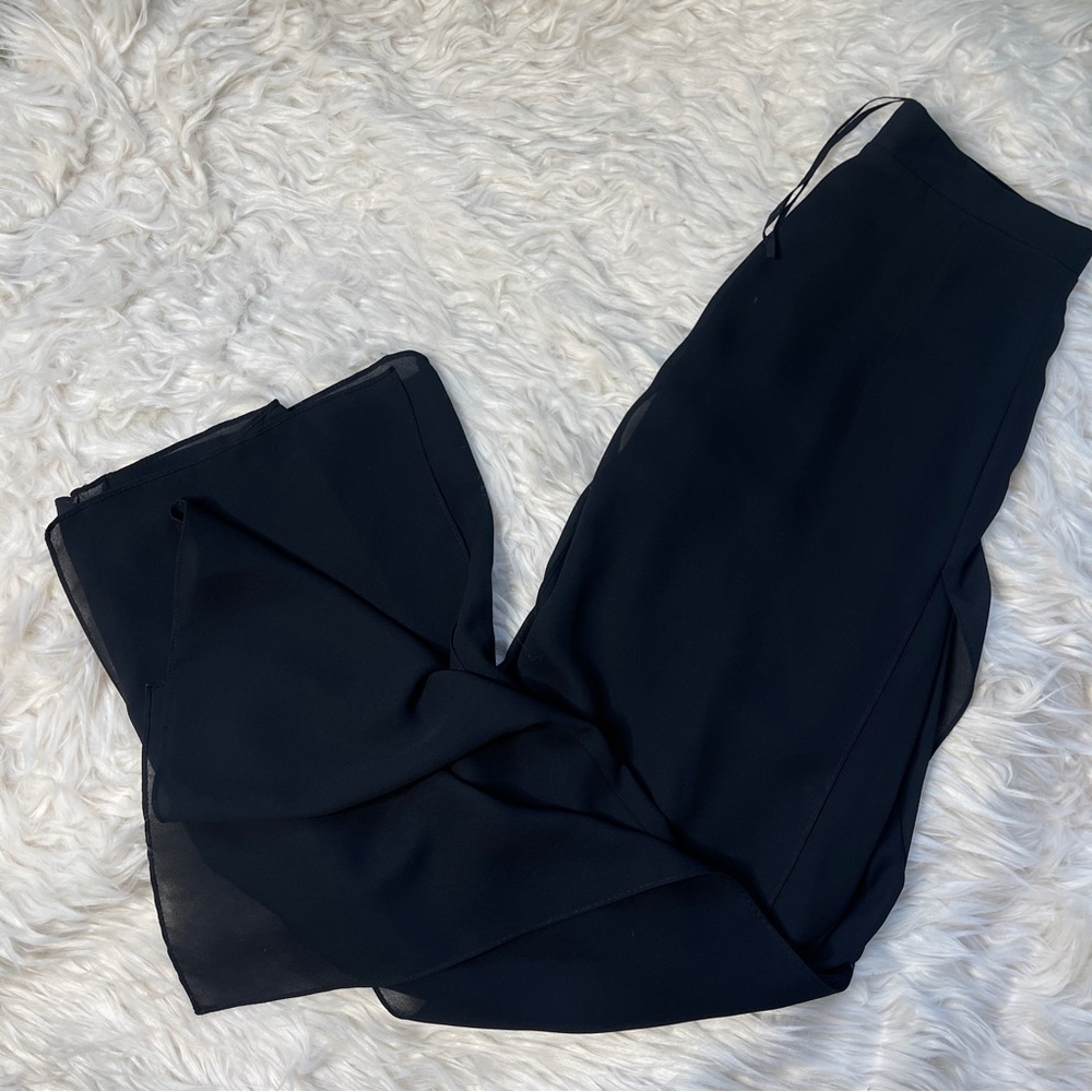 Onyx Nite Black Split Leg Trouser Pants